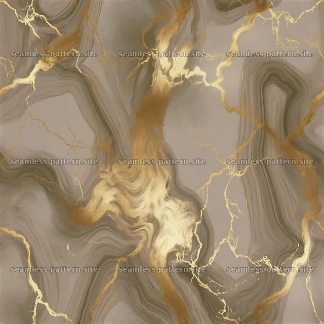 Metallic gold fluid veins tileable pattern with shades of beige — seamless tileable pattern