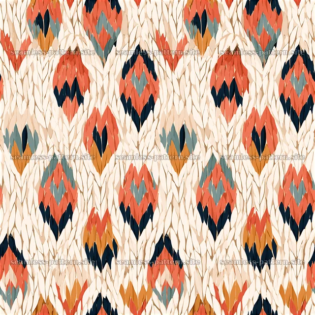 Colorful geometric knitted texture pattern — seamless tileable pattern