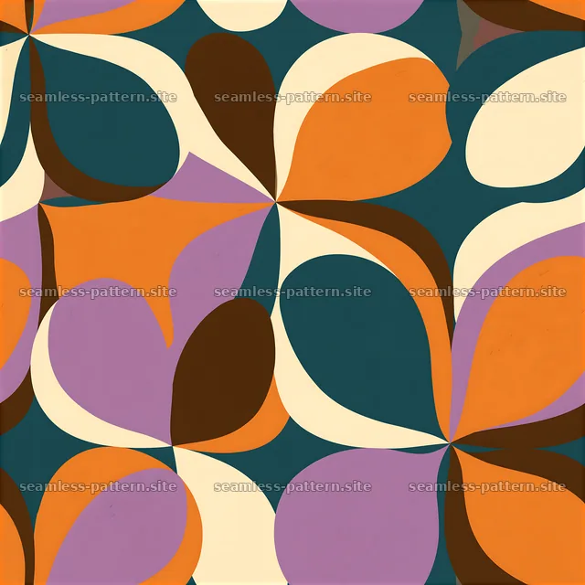 Funky Retro Abstract Seamless Pattern with Colorful Shapes — seamless tileable pattern