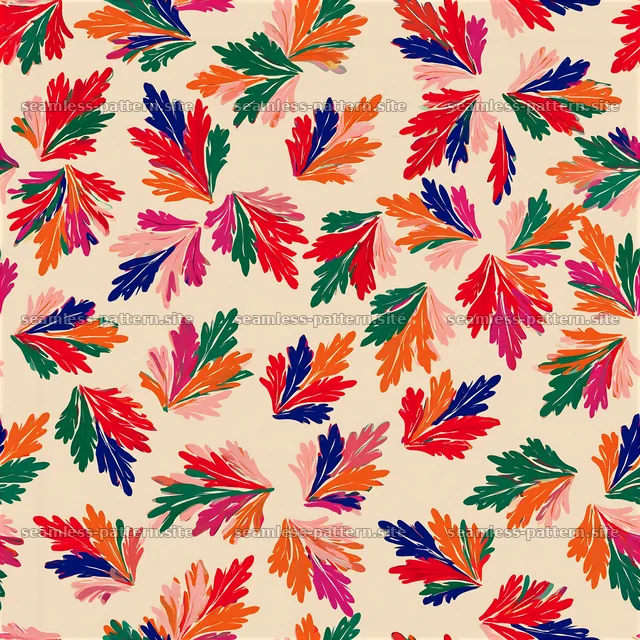 Colorful Leaf Seamless Pattern — seamless tileable pattern