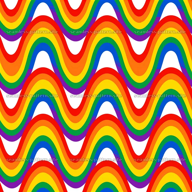 Colorful rainbow curved bands seamless pattern for design use — seamless tileable pattern