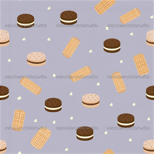 Sweet cookies in a colorful seamless pattern — seamless tileable pattern