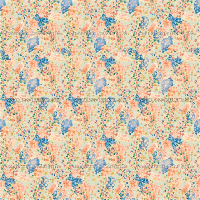 Pastel Birthday Celebration Seamless Pattern — seamless tileable pattern