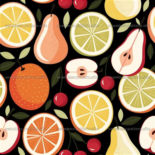 Colorful fruit design for festive occasions — seamless tileable pattern