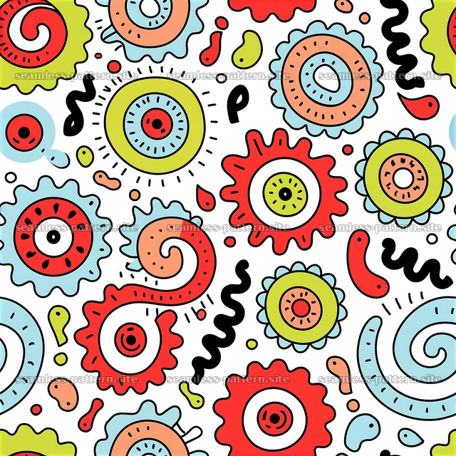 Funky playful colorful abstract seamless pattern — seamless tileable pattern