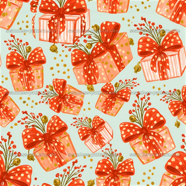 Decorative gift boxes with bows seamless pattern — seamless tileable pattern