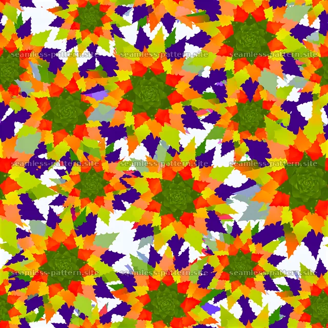 Colorful plant design with vibrant shapes and layered textures — seamless tileable pattern