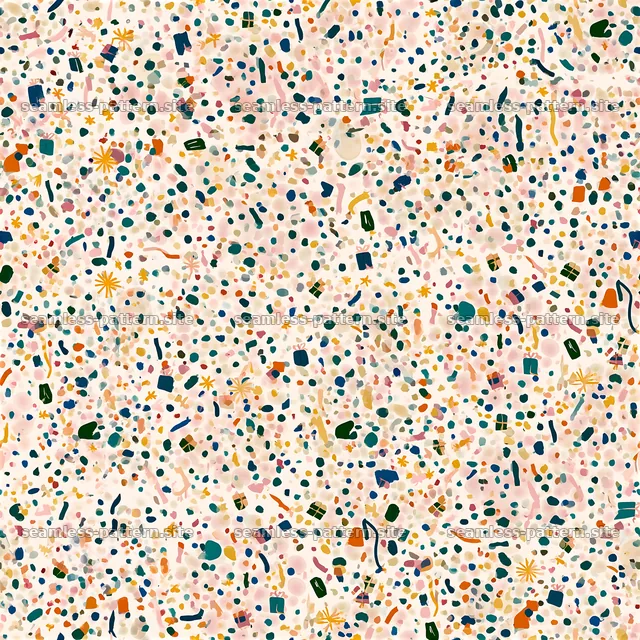 Colorful polka dot seamless pattern with abstract shapes — seamless tileable pattern