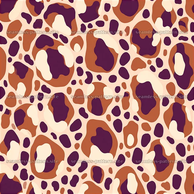 Funky Cow Print Seamless Pattern in Brown and Purple — seamless tileable pattern