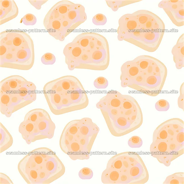 Pastel Melted Cheese Toast Seamless Pattern — seamless tileable pattern