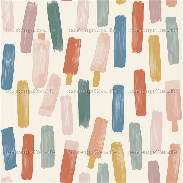 Colorful hand painted strokes seamless pattern with vivid brush — seamless tileable pattern