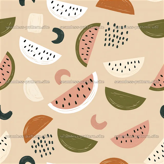 Playful watermelon seamless pattern for kids featuring colorful fruit — seamless tileable pattern