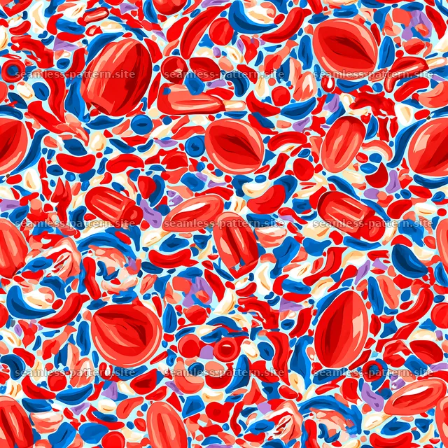 Colorful and vibrant abstract seamless pattern with shapes — seamless tileable pattern