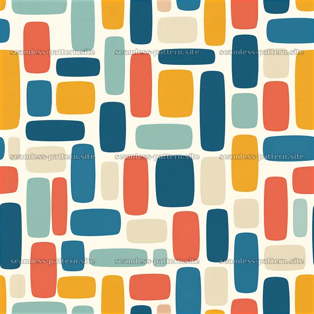 Multicolor rounded rectangles repeat pattern — seamless tileable pattern