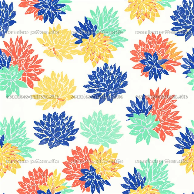 Bright succulent plants repeat pattern seamless pattern design — seamless tileable pattern