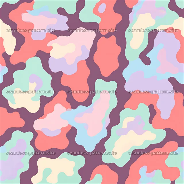 Seamless camouflage pattern with pastel organic shapes for apparel — seamless tileable pattern
