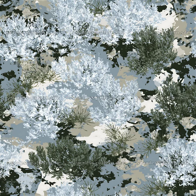 Seamless camouflage pattern for hiking apparel featuring foliage — seamless tileable pattern
