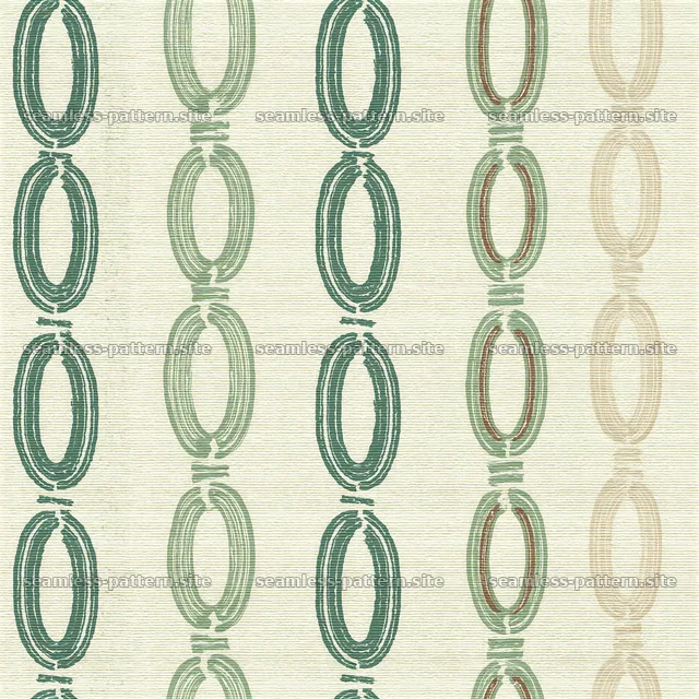 Funky stripe design with hand-drawn overlapping circles in green — seamless tileable pattern