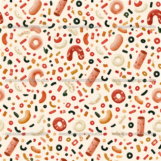 Colorful confetti food shapes seamless pattern — seamless tileable pattern