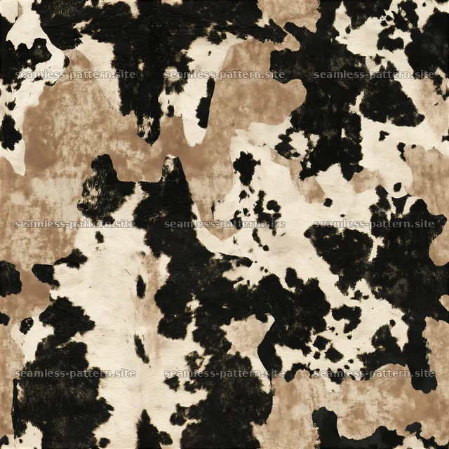 Seamless abstract cowhide texture with brown and black patterns — seamless tileable pattern