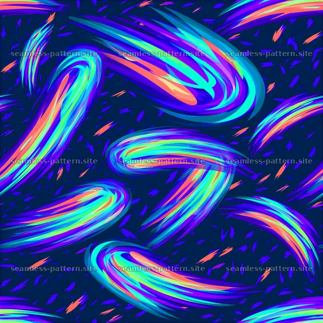 Vibrant comet seamless pattern creates a colorful and dynamic design — seamless tileable pattern