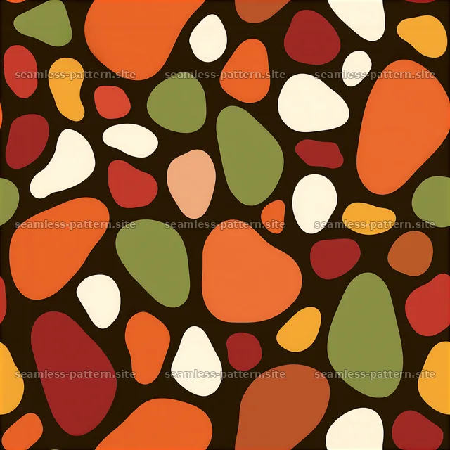 Colorful irregular spots seamless pattern with earthy tones — seamless tileable pattern