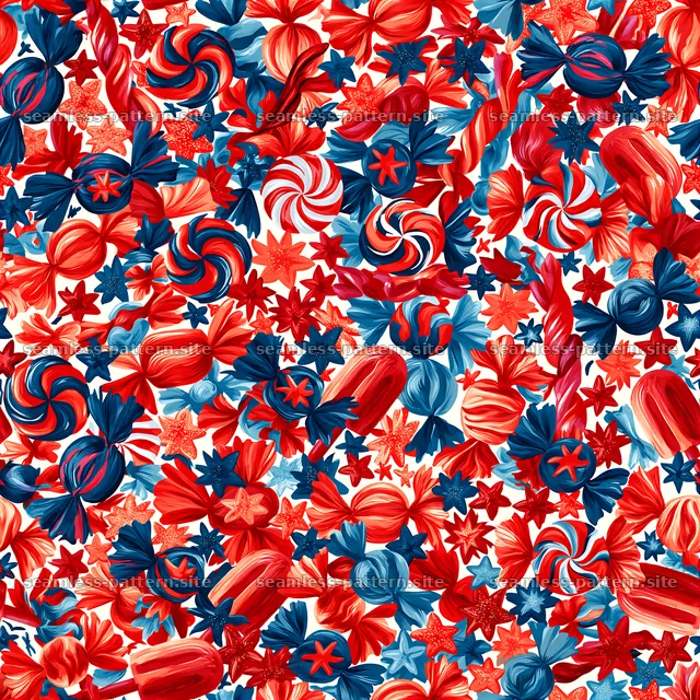 Colorful candy seamless pattern with vibrant swirls and shapes — seamless tileable pattern