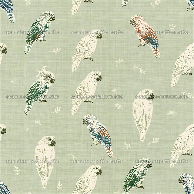 Colorful parrot seamless pattern for kids on a textured background — seamless tileable pattern