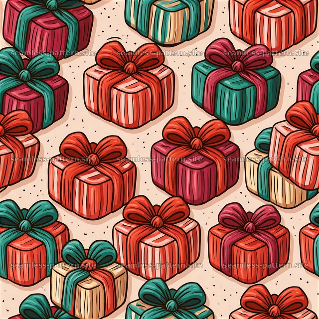 Colorful gift boxes in a seamless pattern for festive occasions — seamless tileable pattern