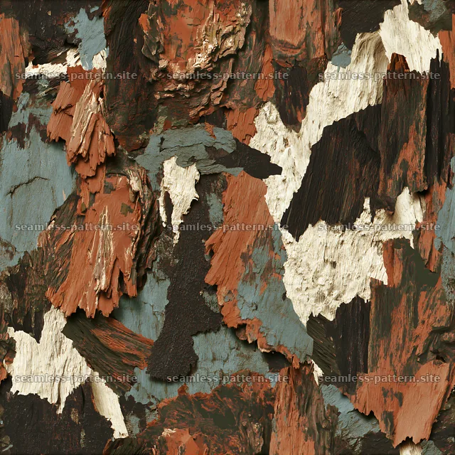 Seamless bark camouflage pattern in brown and gray tones — seamless tileable pattern