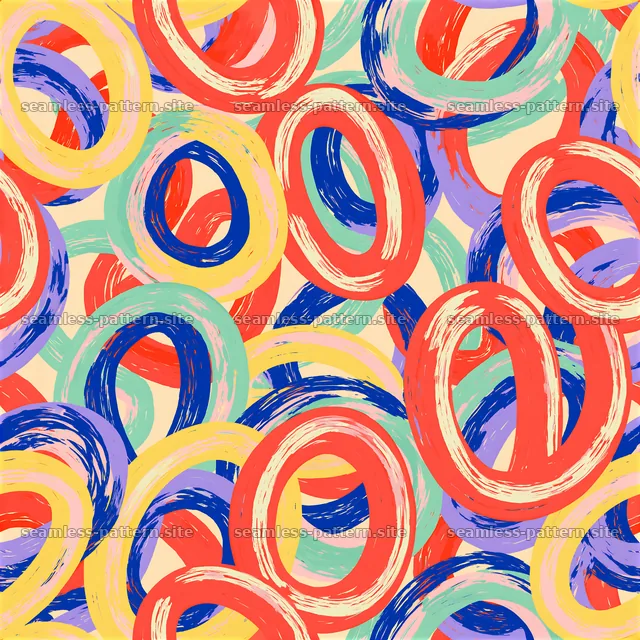 Bright Brushstroke Loops Seamless Pattern — seamless tileable pattern