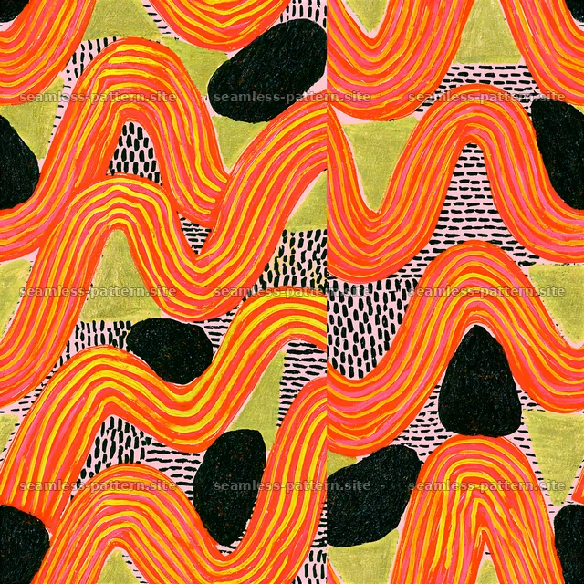 Bold Abstract Black Red Gold Seamless Pattern — seamless tileable pattern