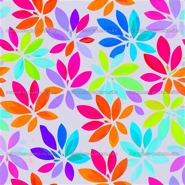 Vibrant rainbow petals create a colorful seamless pattern — seamless tileable pattern