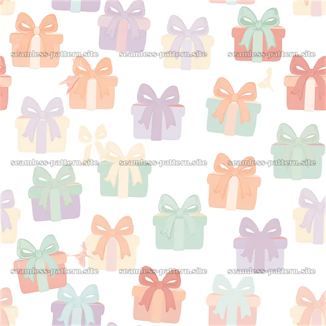 Colorful gift boxes with bows in a seamless pattern — seamless tileable pattern
