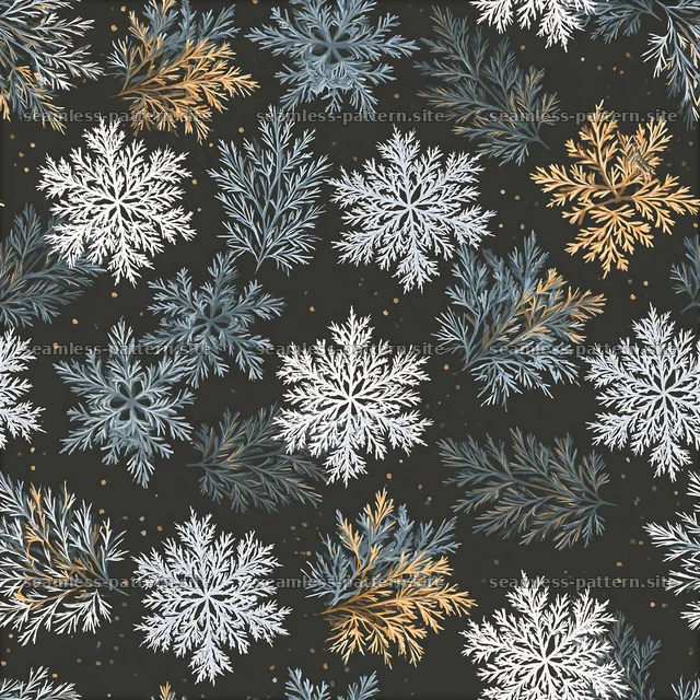 Repeating snowflake pattern seamless pattern with winter elements — seamless tileable pattern