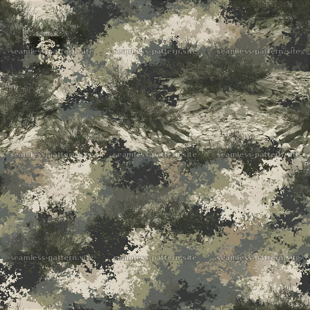 Seamless muted woodland camouflage texture pattern — seamless tileable pattern