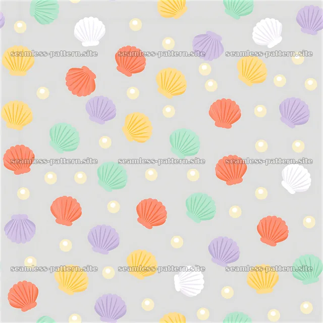Cute seashells and pearls seamless pattern for surface design — seamless tileable pattern
