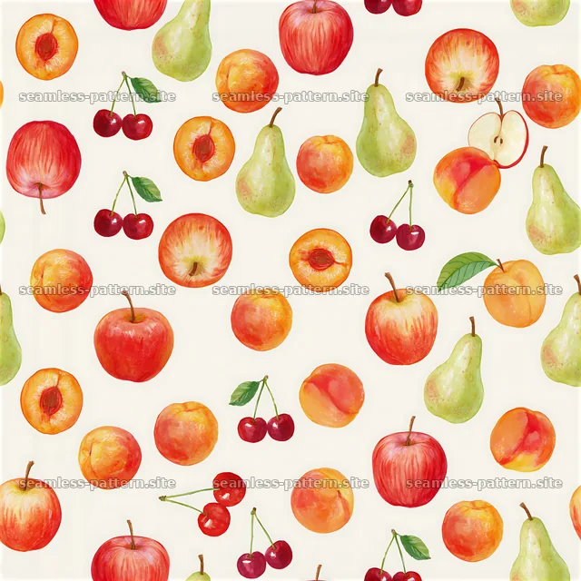 Colorful fruit arrangement in a seamless pattern design — seamless tileable pattern