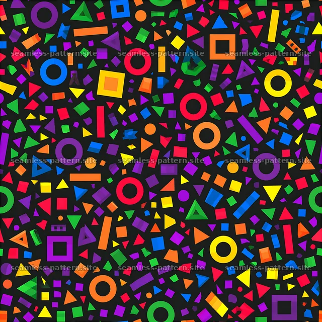 Rainbow Geometric Confetti Seamless Pattern — seamless tileable pattern