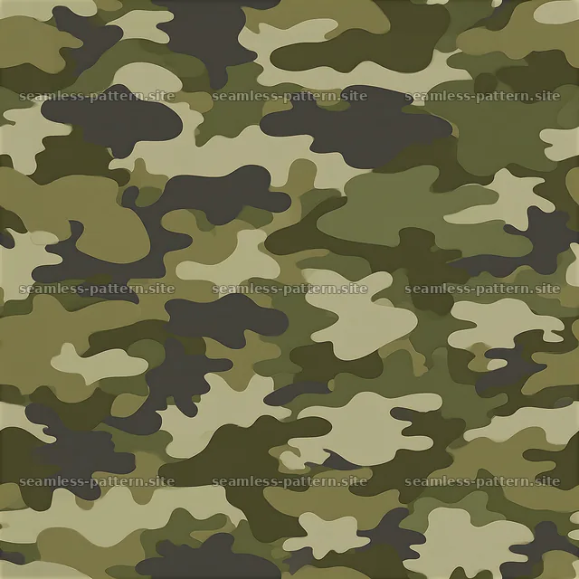 Military camouflage seamless pattern in green and beige colors — seamless tileable pattern