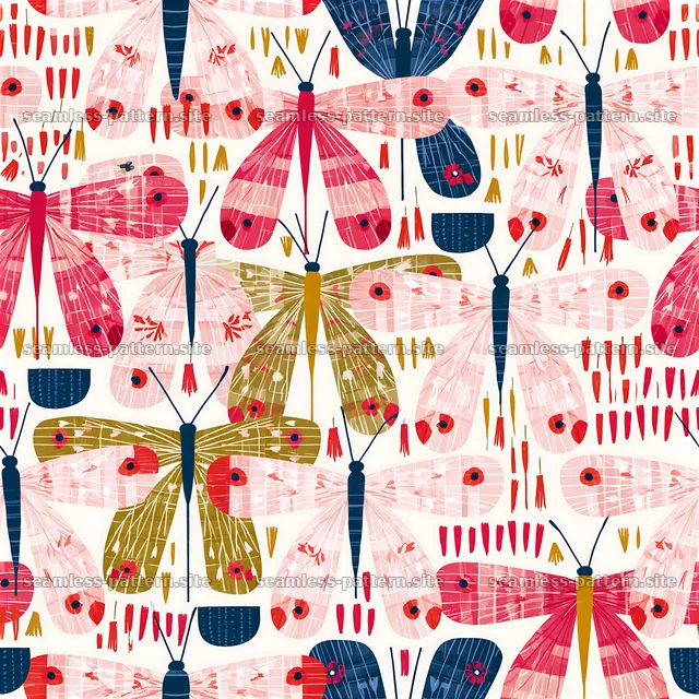 Colorful butterfly seamless pattern with various shapes and colors — seamless tileable pattern