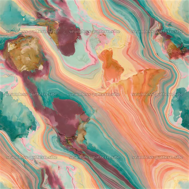 Colorful marble veins seamless pattern in fluid design — seamless tileable pattern