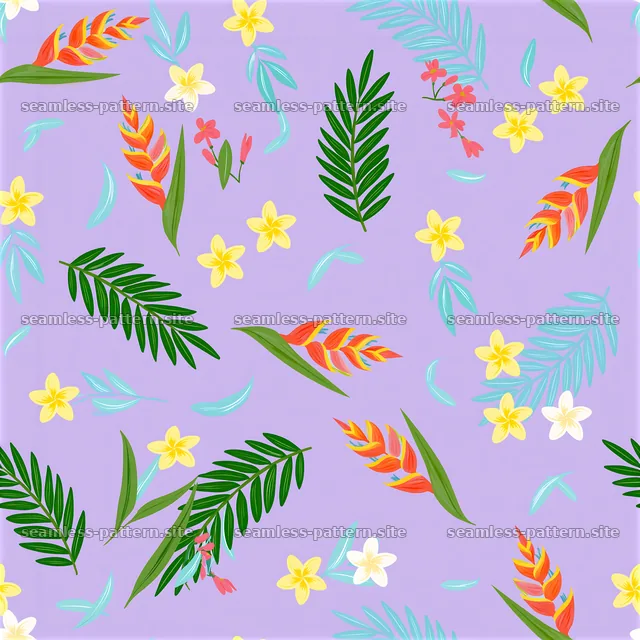 Tropical flower tileable pattern seamless pattern with bright colors — seamless tileable pattern