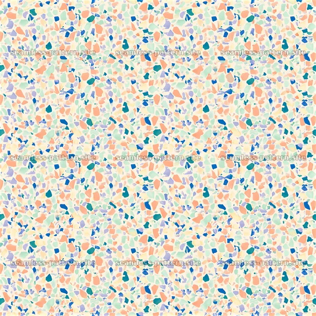 Colorful terrazzo pattern with a mix of organic shapes — seamless tileable pattern