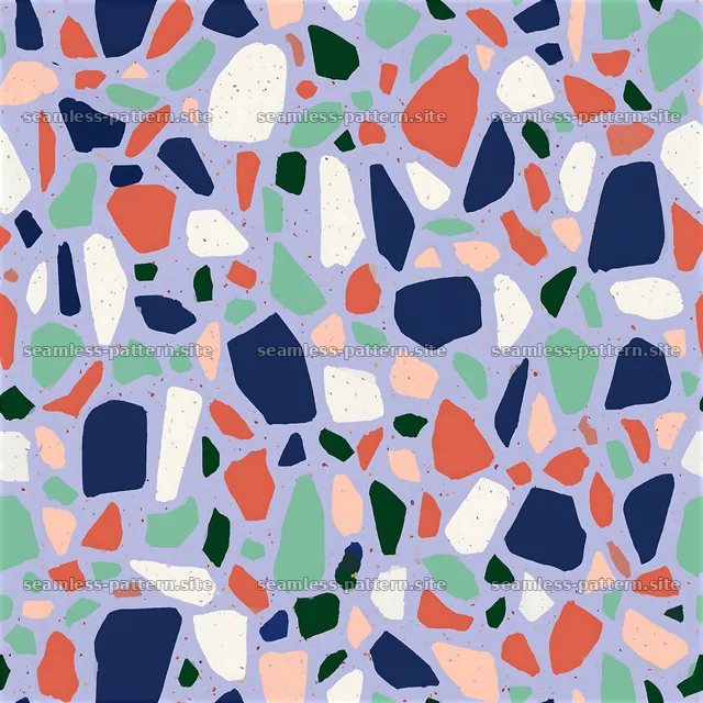 Colorful Terrazzo Seamless Pattern with Organic Chips — seamless tileable pattern
