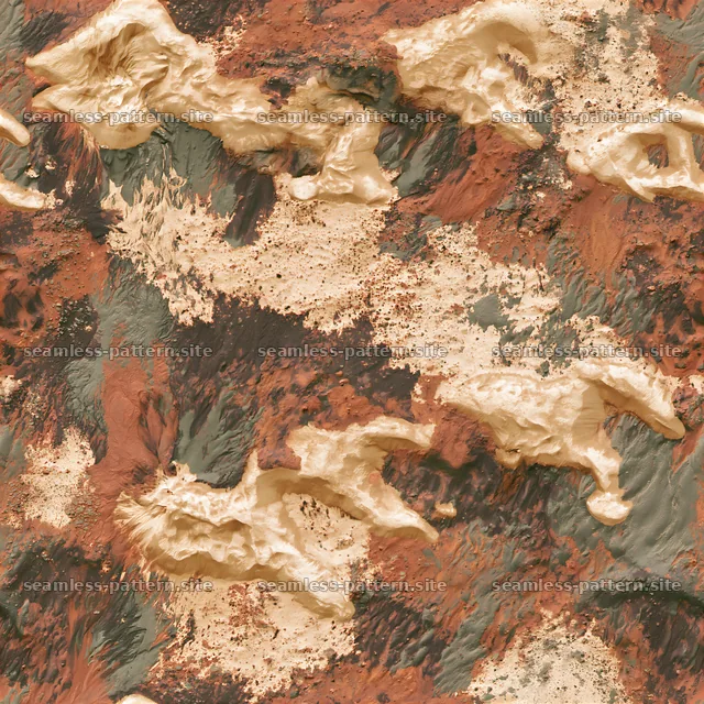 Seamless camouflage pattern with desert sand textures featuring rocky — seamless tileable pattern