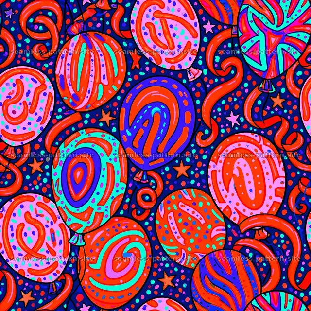 Colorful balloons seamless pattern design for festive occasions — seamless tileable pattern