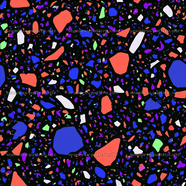 Colorful terrazzo seamless pattern with diverse shapes and colors — seamless tileable pattern