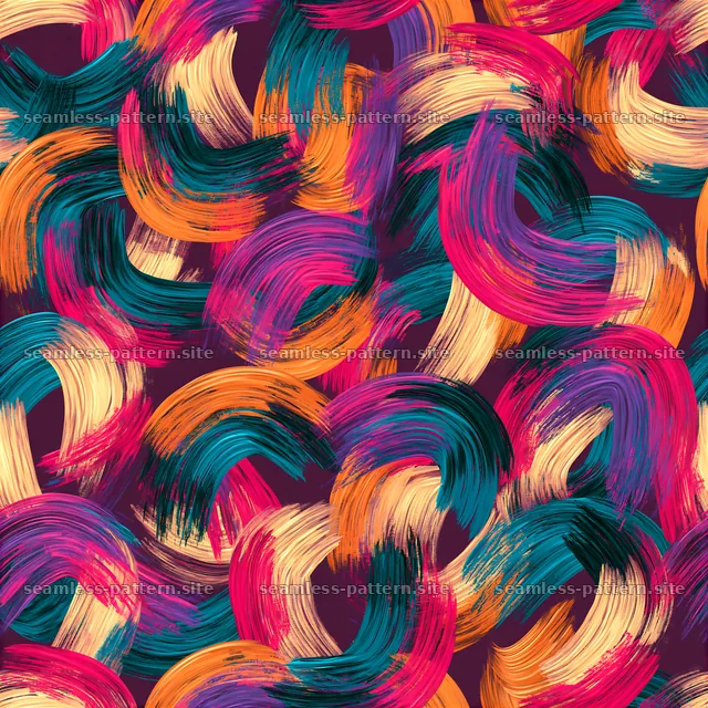 Seamless rough acrylic stroke texture with vibrant mixed colors — seamless tileable pattern