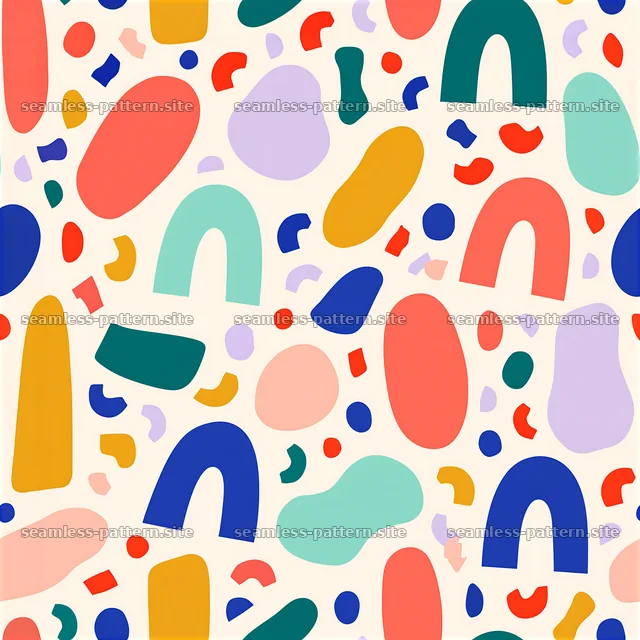 Colorful abstract shapes seamless pattern ideal for various designs — seamless tileable pattern